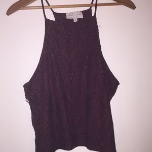 Deep red/purple lace tank top